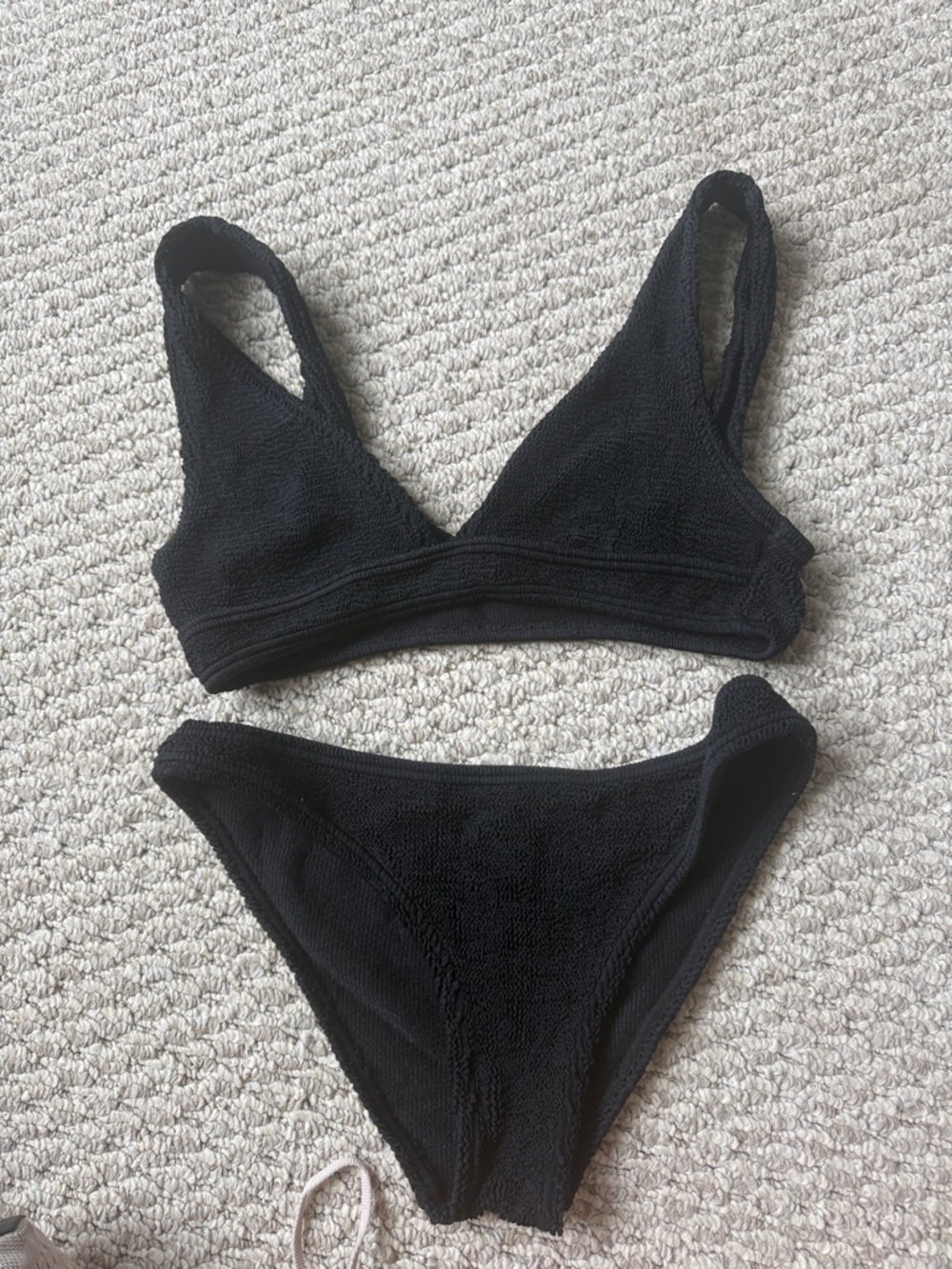 Black Textured Bikini Two-Piece Set *one size